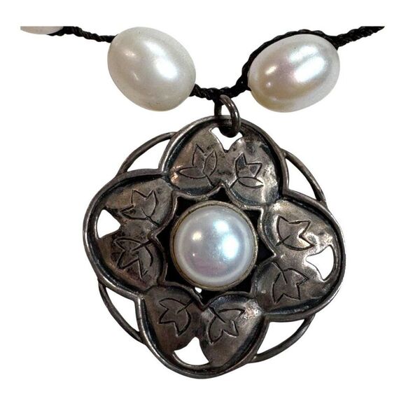 SILPADA Sterling Silver Freshwater Pearl Rhyannon Pendant Necklace N2327 - 17" - Picture 9 of 9